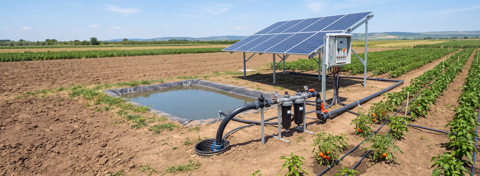 Landwirtschaftliches Solarbewässerungssystem mit Photovoltaikmodulen